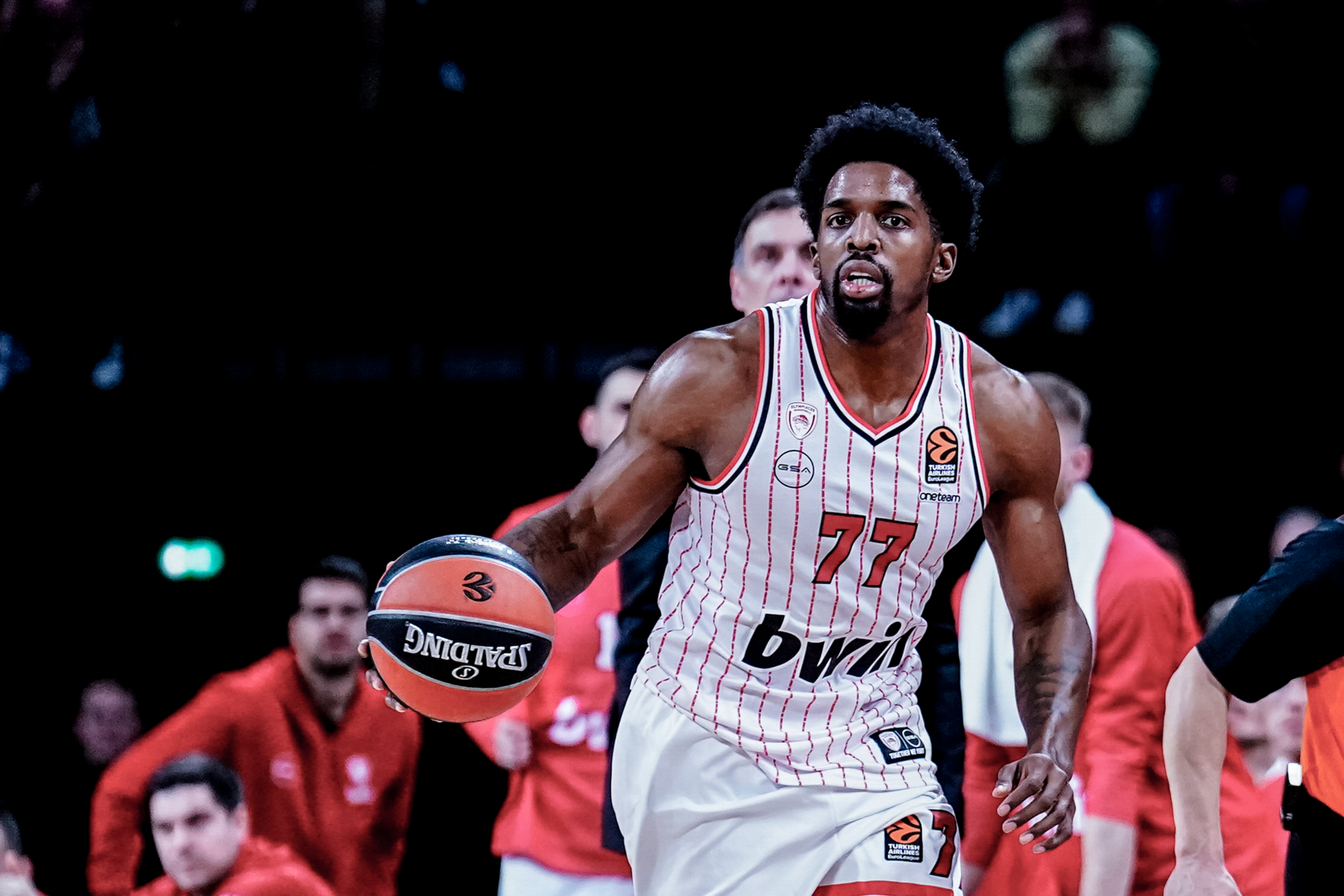 Shaquielle MCKISSIC of Olympiakos during the Turkish Airlines Euroleague match between ASVEL Lyon-Villeurbanne and Olympiacos BC at LDLC Arena on December 22, 2023 in Lyon, France. (Photo by Emma da Silva/Icon Sport)